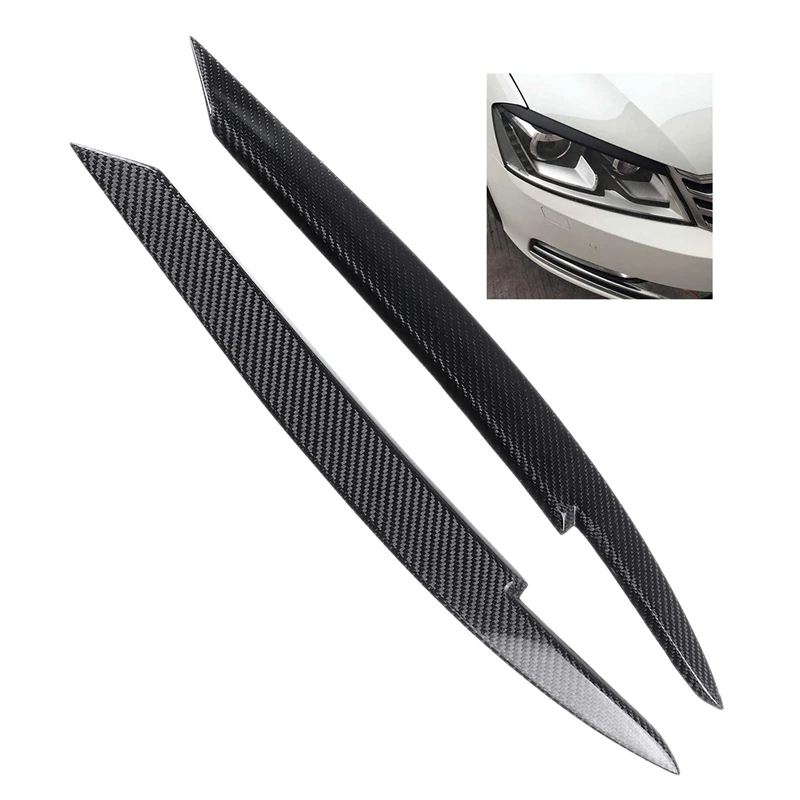 

for Passat B7 2010-2015 Car Headlight Eyelids Eyebrows ABS Headlight Lamp Sticker Cover Trim Accessories - Carbon Fiber