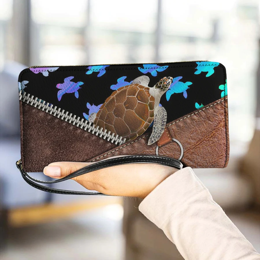 Женский Длинный кошелек 2023 с отделением для телефона денег новая черепаха