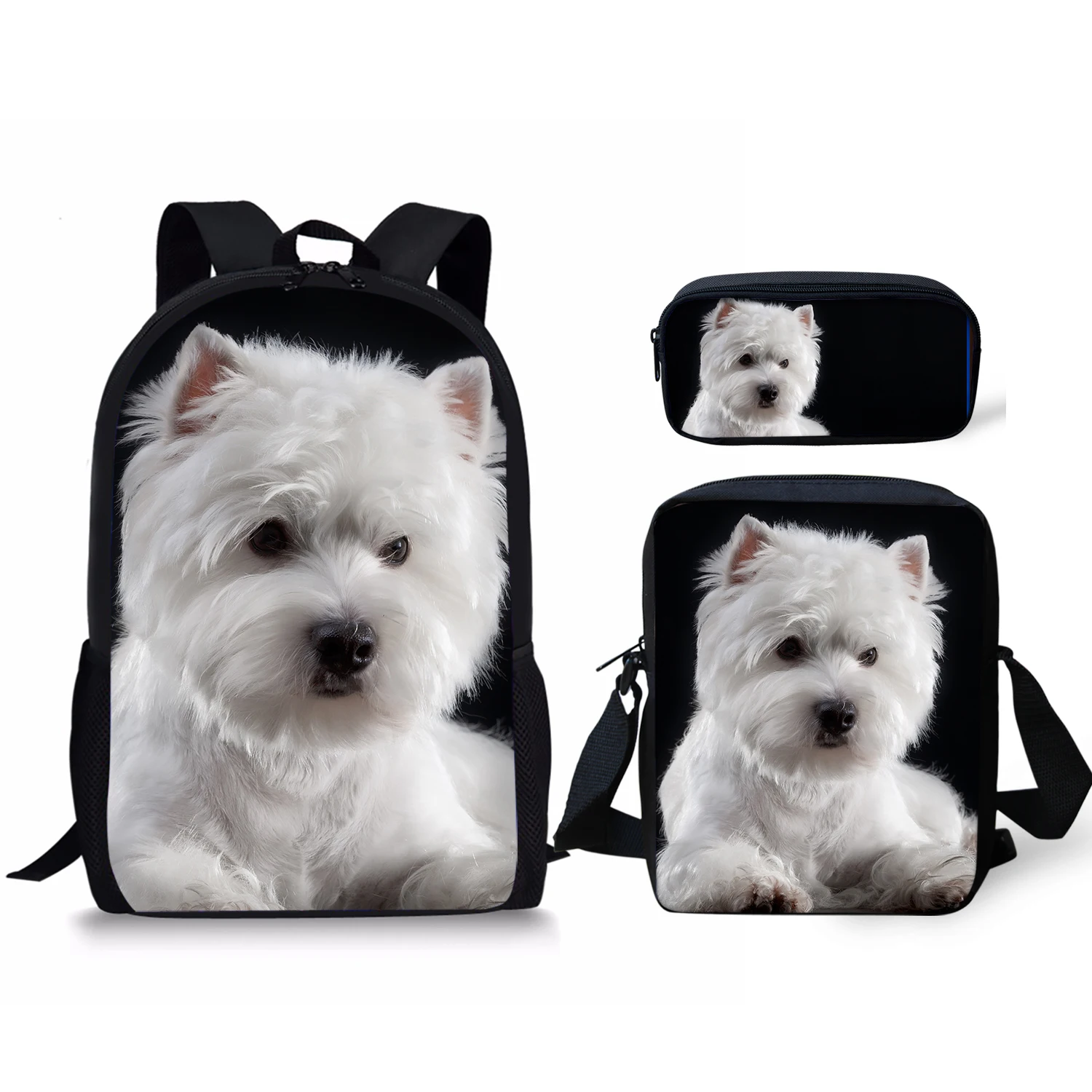 "Школьная сумка West Highland Terrier 3 шт./компл., школьная сумка, ежедневный рюкзак, новинка 2022, подарок для девочек, школьные сумки, бесплатная достав..."