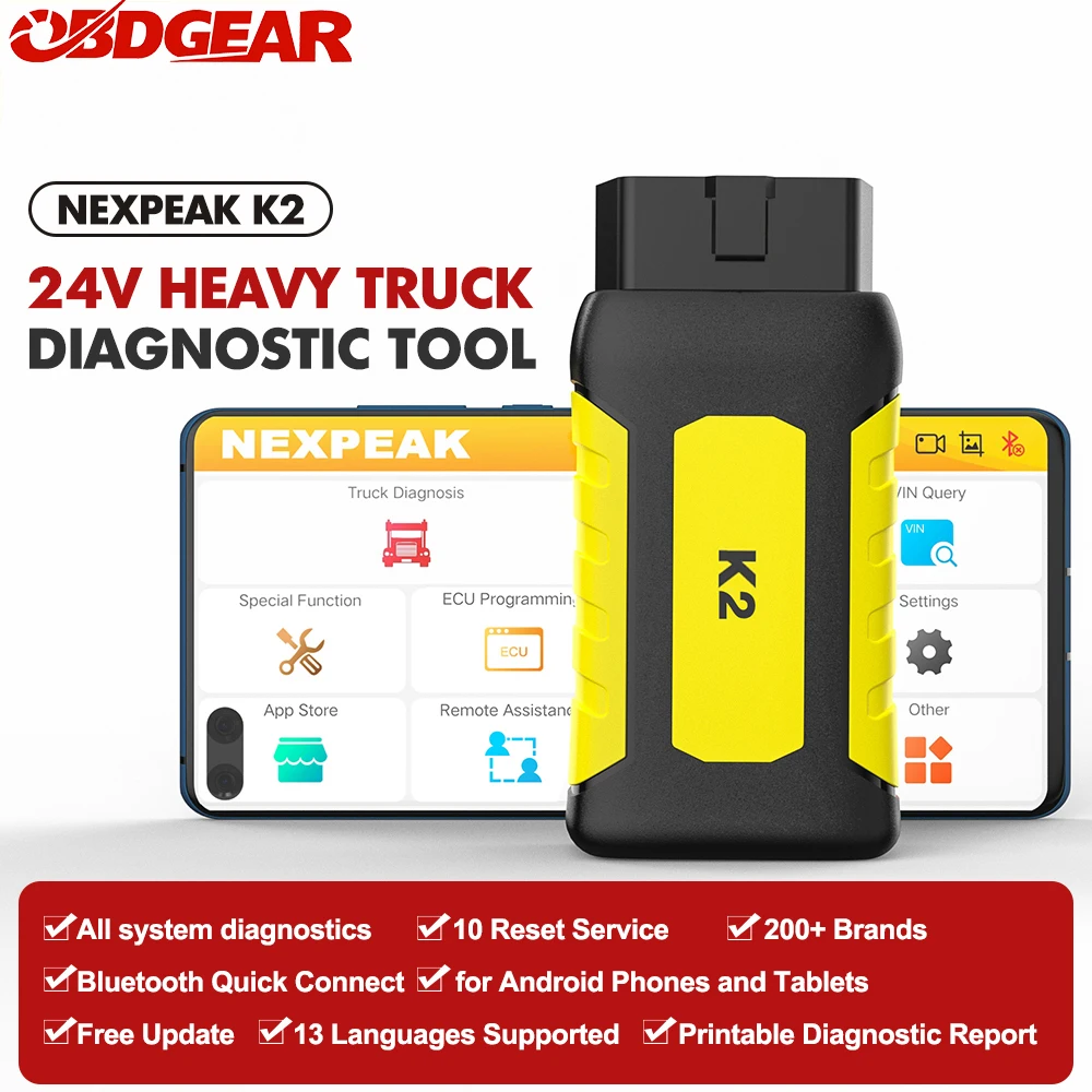 Диагностический Сканер NEXPEAK K2 Для Тяжелых Грузовиков.