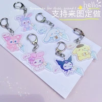 sanrio my melody kuromi cinnamoroll cartoon anime exquisite cute keychain schoolbag acrylic accessories hanging jewelry girls