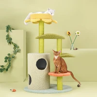 large cat climbing frame toy with nest cat tree all in one toy sisal cat scratching post jumping platform grinding claw climbing