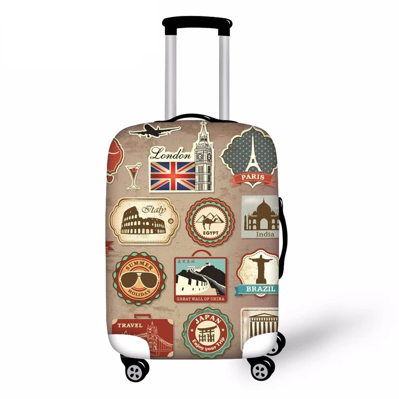 

Vintage Elastic Thick Luggage Cover for Trunk Case Travel On Road Suitcase Dustproof Protector Cover Dropship Custom