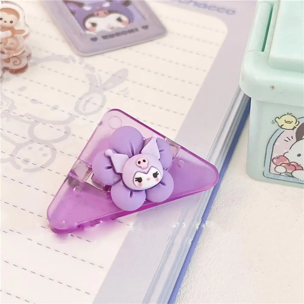 

5 см Sanrioed Kawaii аниме Cinnamoroll Purin Dog Kuromi Cute Mymelody мультяшный цветок кукла треугольный зажим учебник для студентов подарок