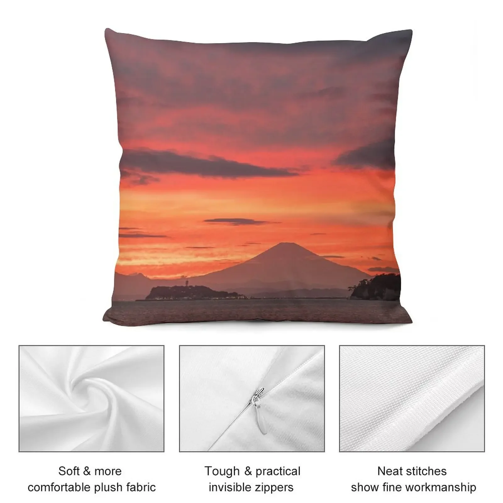 Shonan Blaze - Закат с горой Фудзи и Энсима Декоративная подушка Детская