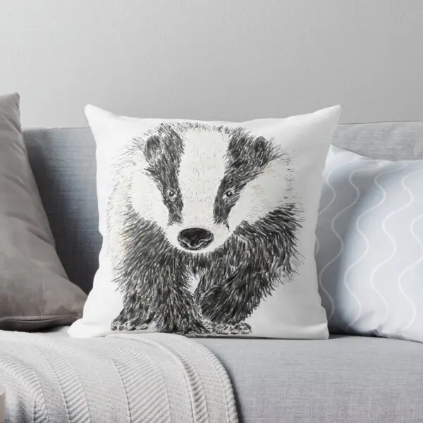 

Mr Badger Printing Throw Pillow Cover Car Hotel Anime Square Waist Sofa Soft Bed Home Wedding Fashion Pillows not include