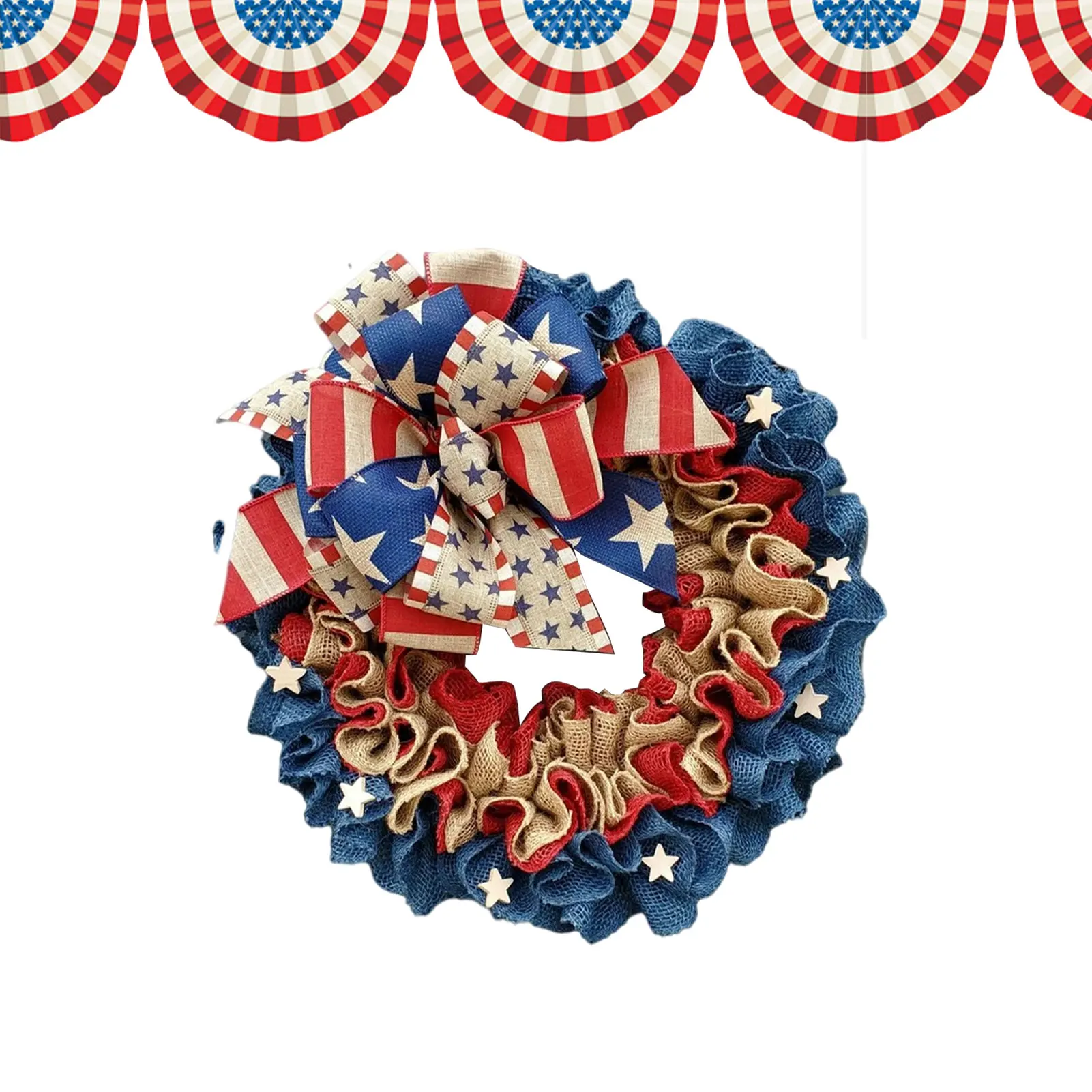 

Венки на День независимости 15,7 дюйма, 4 июля, День независимости, весна-лето, венок на памятный день, патриотические украшения, подарки для ма...