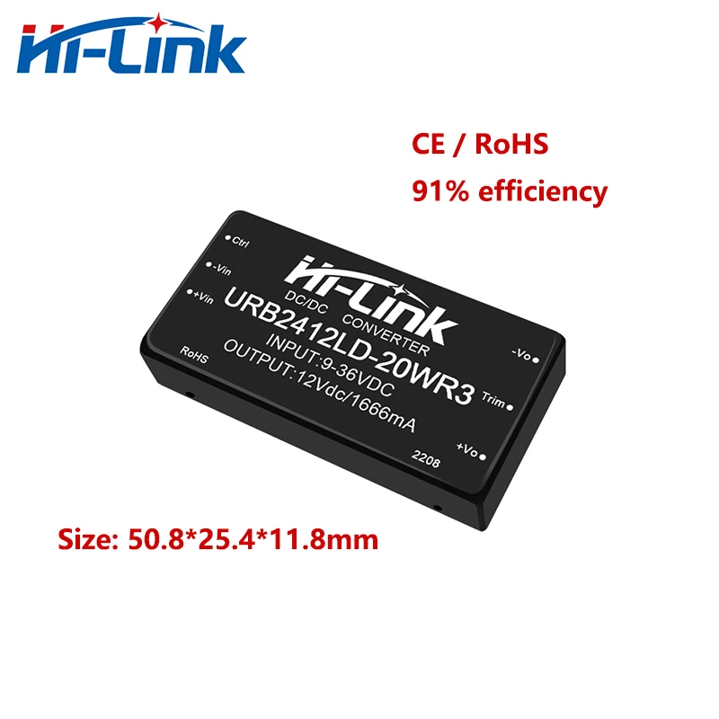 Фото URB2412LD-20WR3 Hi-Link 2 шт. Новая бесплатная доставка 20 Вт 24 В до 12 В 1666 мА преобразователь постоянного тока постоянного тока изолированный источник питания интеллектуальный модуль №3