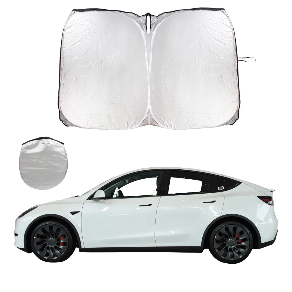 

Sun Visors Foldable Sunshade For Tesla Model 3 Y Auto Front Window Sunscreen Parasol Car Windshield Sun Shade Covers