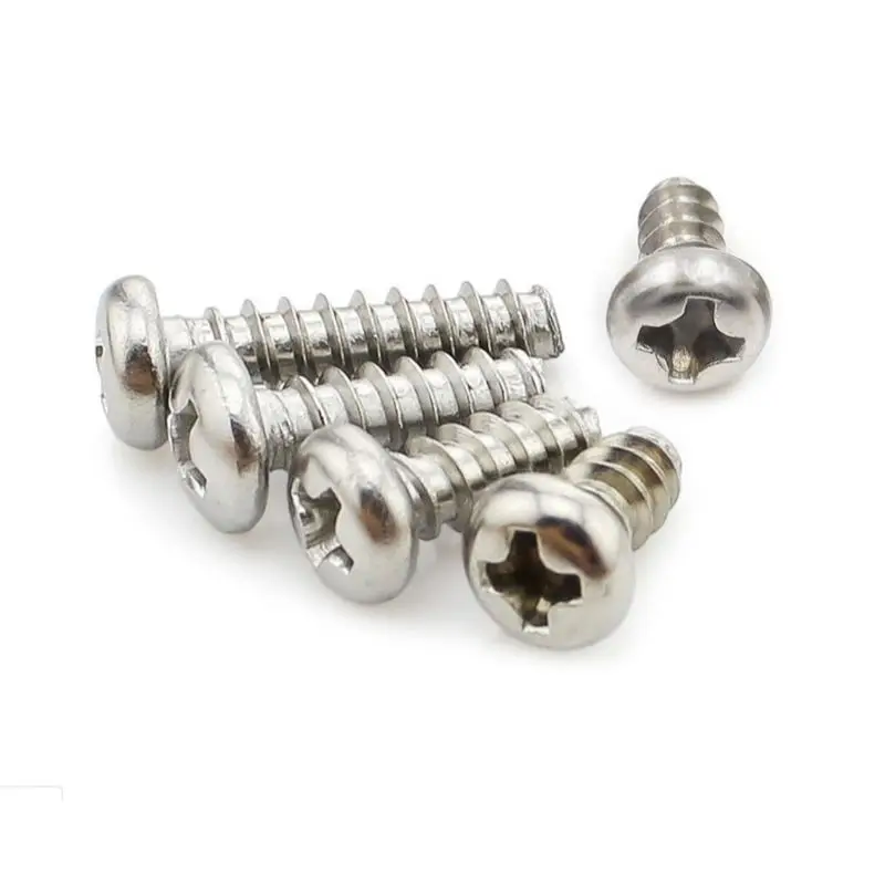 M4 M5 Round Pan Head Screws Cross Philips Self-Tapping Nails Bolts DIN7985 Flat End 304 Stainless Steel Machine Teeth 'Tornillos images - 4