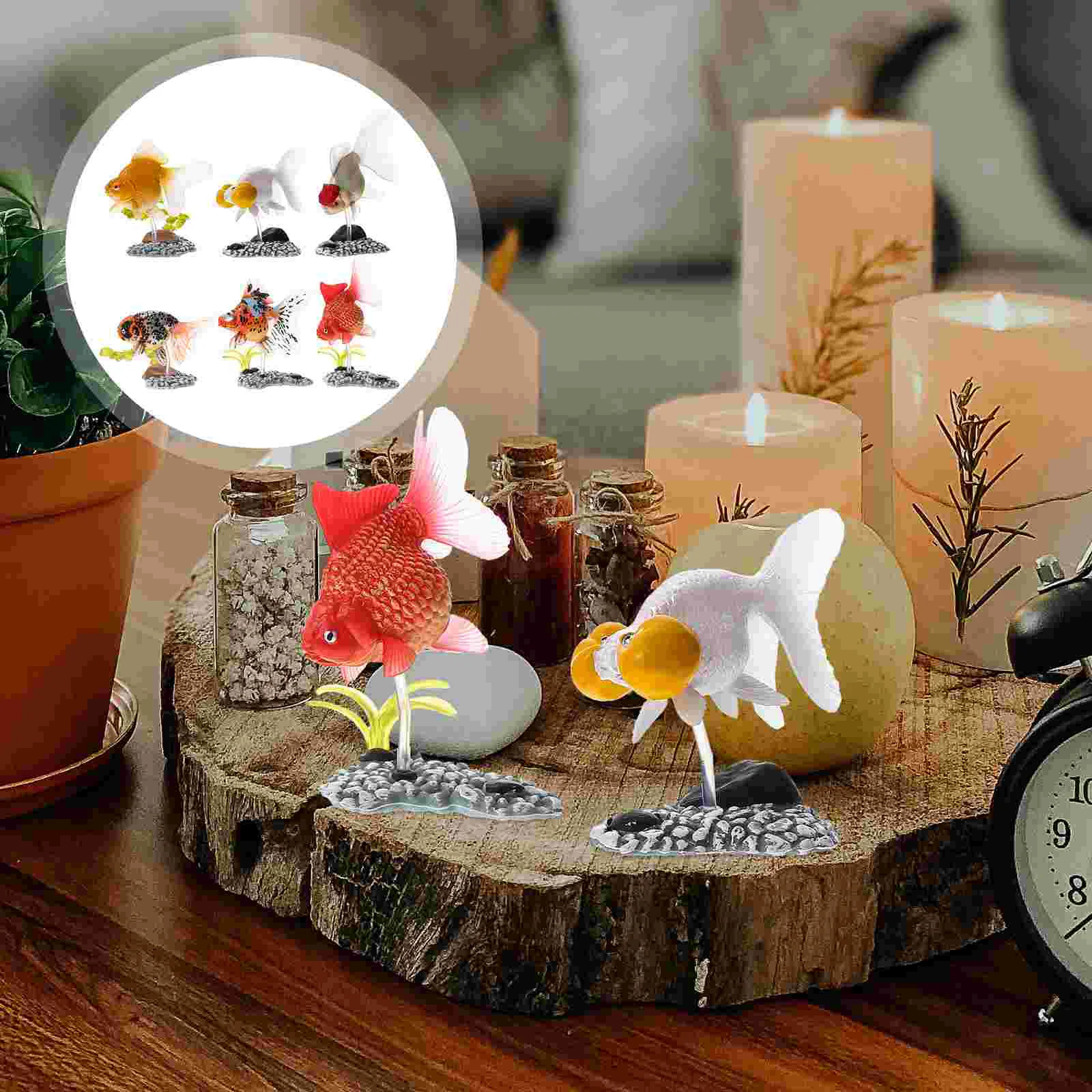 

Goldfish Toys Aquarium Figurines Toy Worlds Smallest Fake Artificial Tank Pool Decorations Figure Decor Decoration Fishes