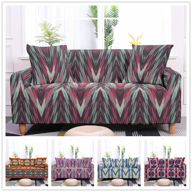 

Geometric Stretch Slipcovers Protector Polyester Elastic Sofa Covers Couch Cover Arm Chair Cover for Living Room 1/2/3/4-seater