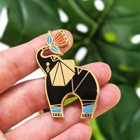 cute lucky african elephant hard enamel pins bohemian style kawaii animal badge animal lapel pin brooch for jewelry accessory