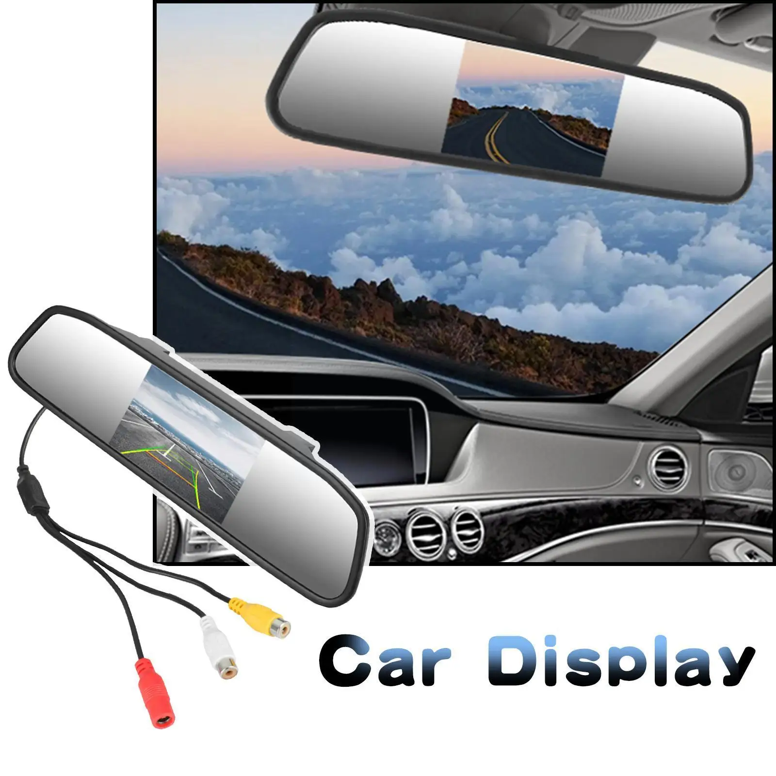 

4,3/5-дюймовый ЖК Tft-дисплей, монитор для зеркала автомобиля, монитор для зеркала, монитор для зеркала, 2-канальный парковочный автомобильный видеовход, Реверсивный задний N7d1