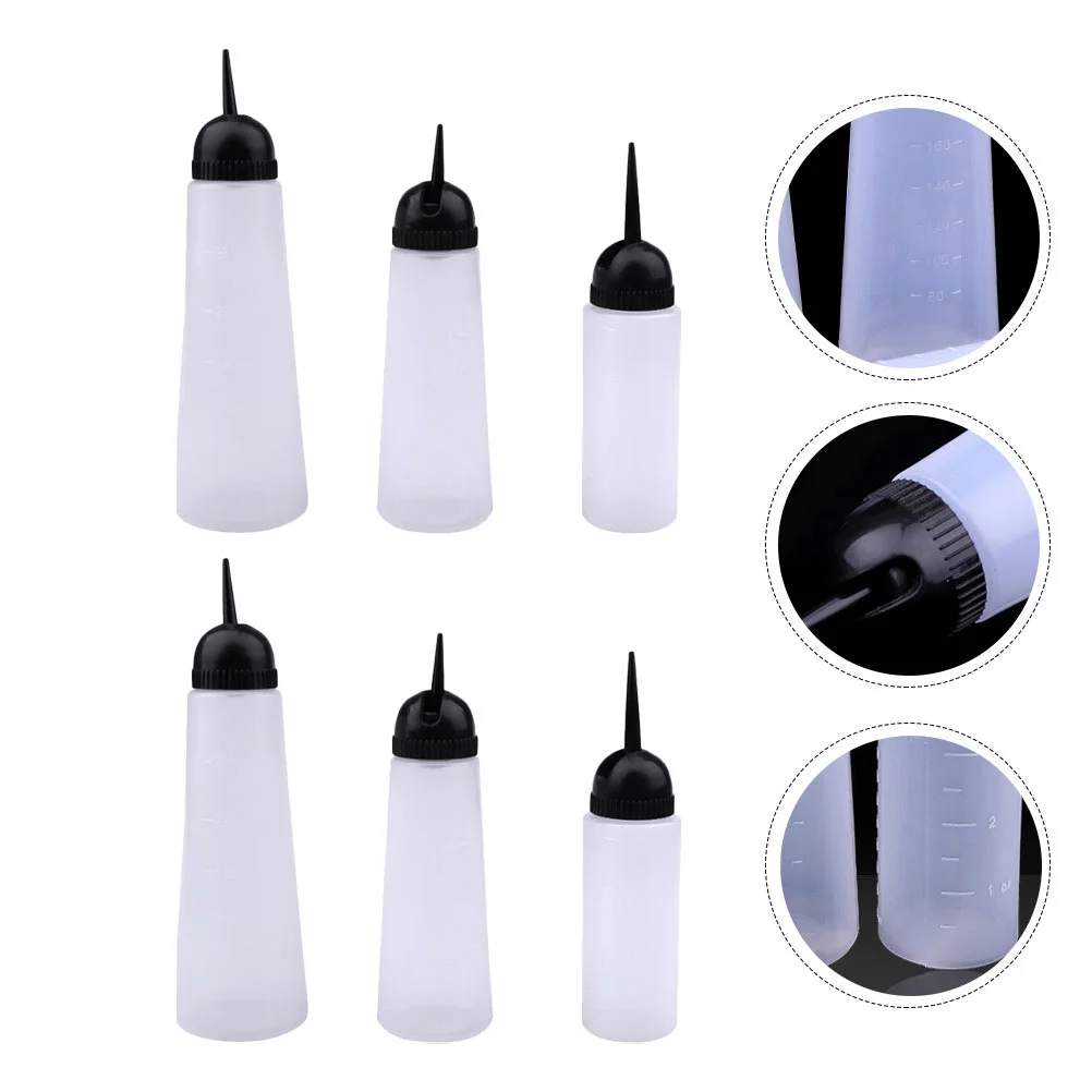

6pcs Dry Cleaning Bottle Shampoo Bottle Storage Bottle Hair Dye Container Salon Accessory Hair Coloring Bottle Hair Dye Bottle