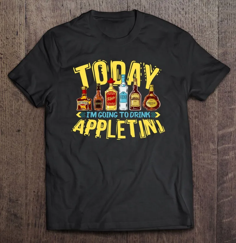 

Забавный Мартини-сегодня я буду пить Appletini футболка оверсайз Графические футболки аниме футболка оверсайз