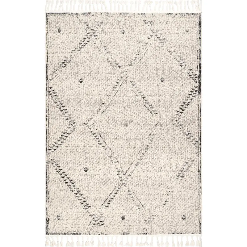 

Stunning 8' Ivory Moroccan Area Rug - Premium Quality, Durable and Elegant Carpeting for Home Decor and Flooring.