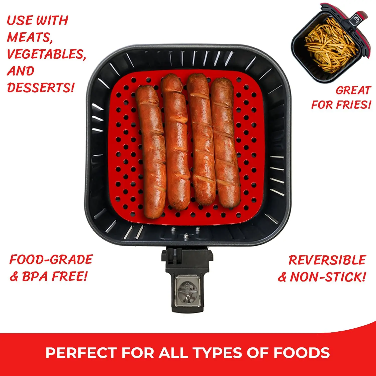 

1 шт. многоразовая квадратная фритюрница, силиконовые аксессуары, фритюрница, антипригарная прочная прокладка, коврик для весы, кухонная ут...