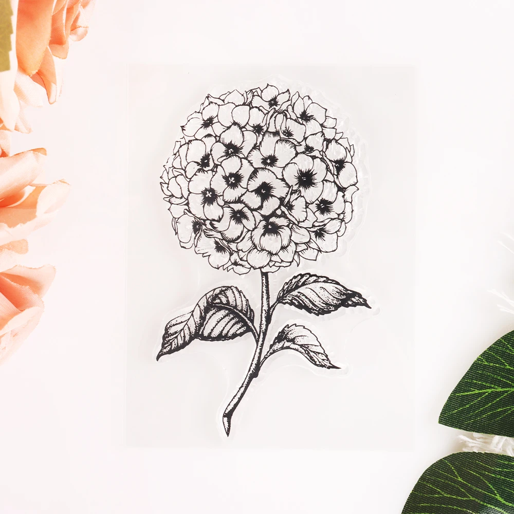 Винтажные мини-штампы с милыми растениями из прозрачного силикона для