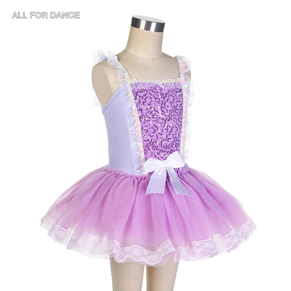 14061 ледяной фиолетовый купальник из спандекса лиф с мягкой тюлевой балетной