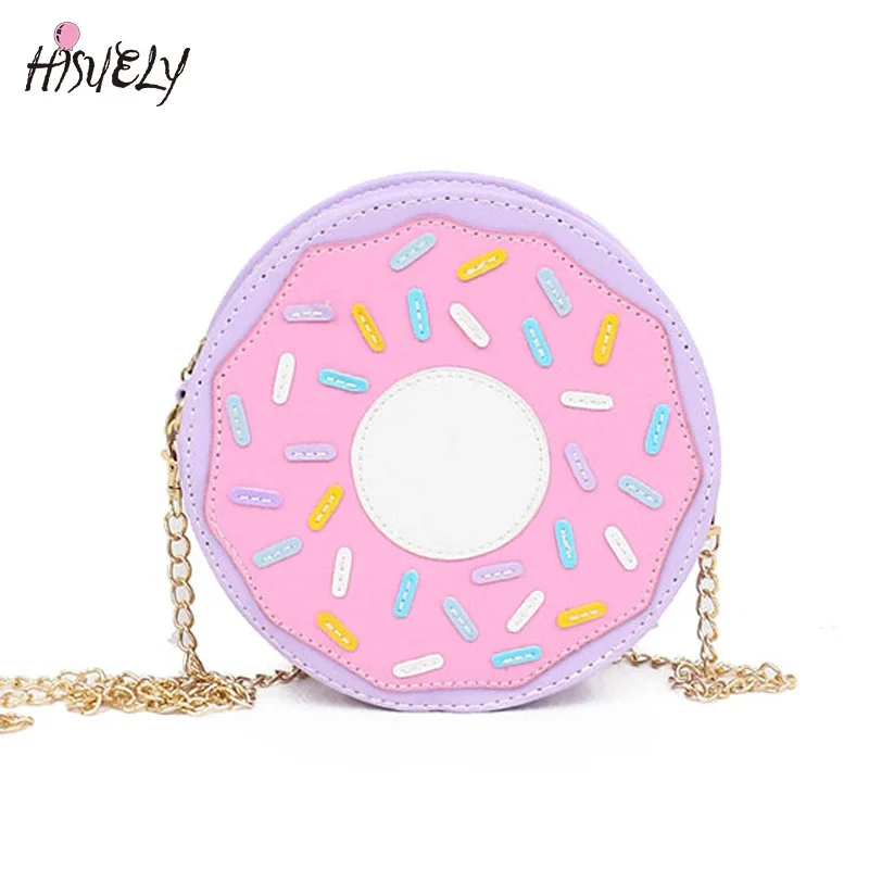 

2023 New Arrival Funny fashion Three-dimensional donuts style messenger bag chain soft small harajuku handbag Hot Cute CartoonQ5