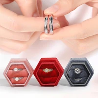 ring holder hexagon satin cloth edges convenient wrinkle free soft luster jewelry box for home