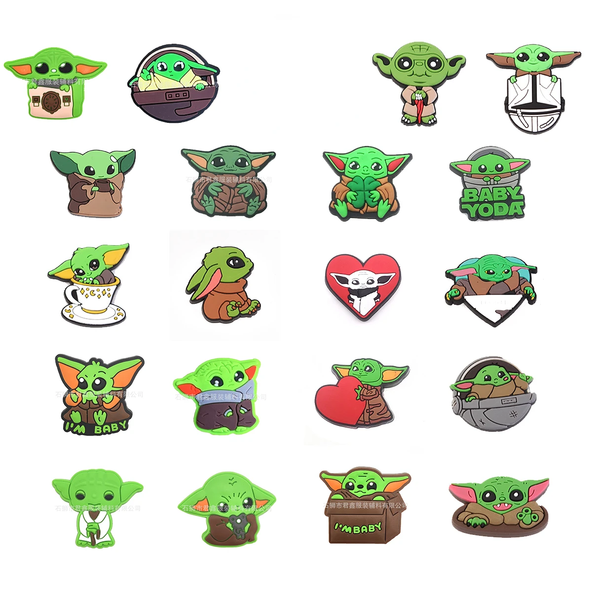 Single Sale Star Wars Yoda PVC Shoe Buckle Cartoon Sneaker Sandals Charms Accessories Croc Decoration Wholesale Kids X-mas Gifts