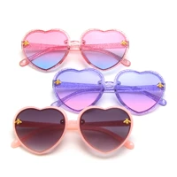 2022 fashion heart shape sunglasses for kids retro cute pink cartoon sun glasses frame girls boys baby children eyewear goggles