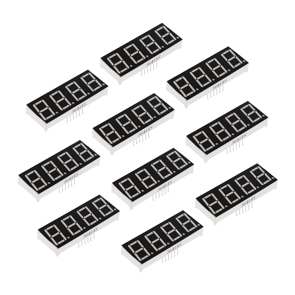 

4/10pcs 0.56inch Digit LED Display 7 Segment 1 Bit/4 Bit Digit Tube Red Common Cathode 0.56'' Digital Display