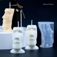 nordic design face candle silicone mold abstract face facial diy handmade aromatherapy soap plaster candle making ornament mould