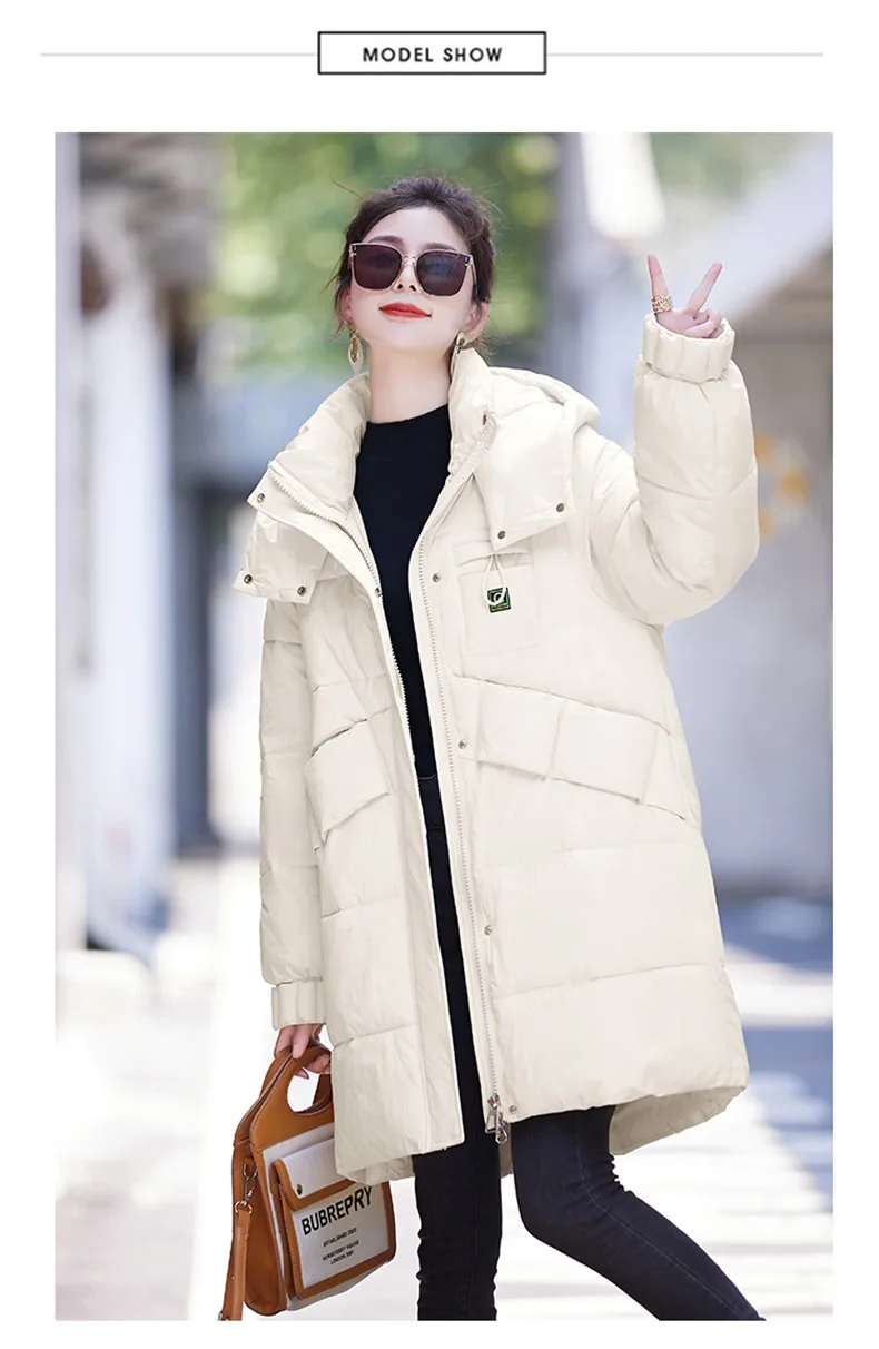 

GRELLER 2023 New Autumn Winter Puffer Jacket Women Parkas Long Female Coat Hooded Warm Winter Jacket Coat Cotton Padded Clothes