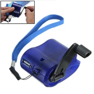 1pc usb phone emergency charger for camping hiking edc outdoor sports hand crank travel charger camping equipment survival tools free global shipping