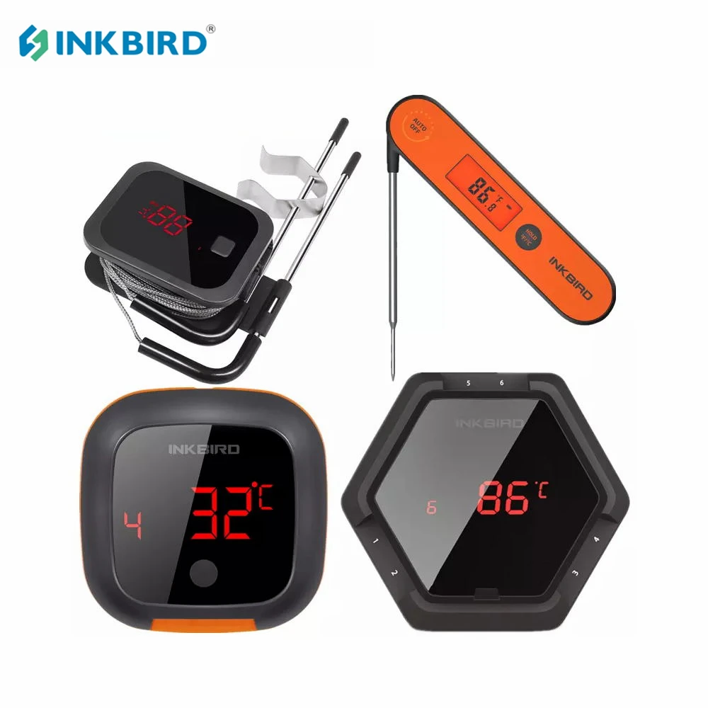 

INKBIRD Indoor Outdoor Cooking Thermometers Series IBT-2X 4XS 4XC 6XS 1P for BBQ Oven Smoker Grills Kinds of Food Meat Drink