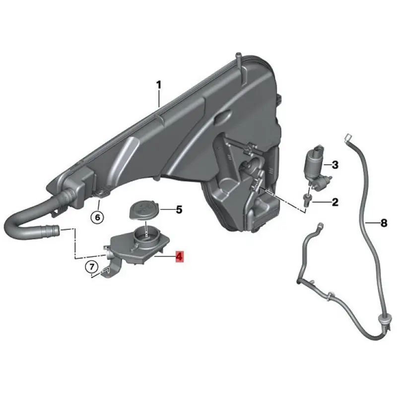 Фото 61667434868 Бачок для омывающей жидкости с крышкой для BMW X5 X6 X7 XM G09 №3