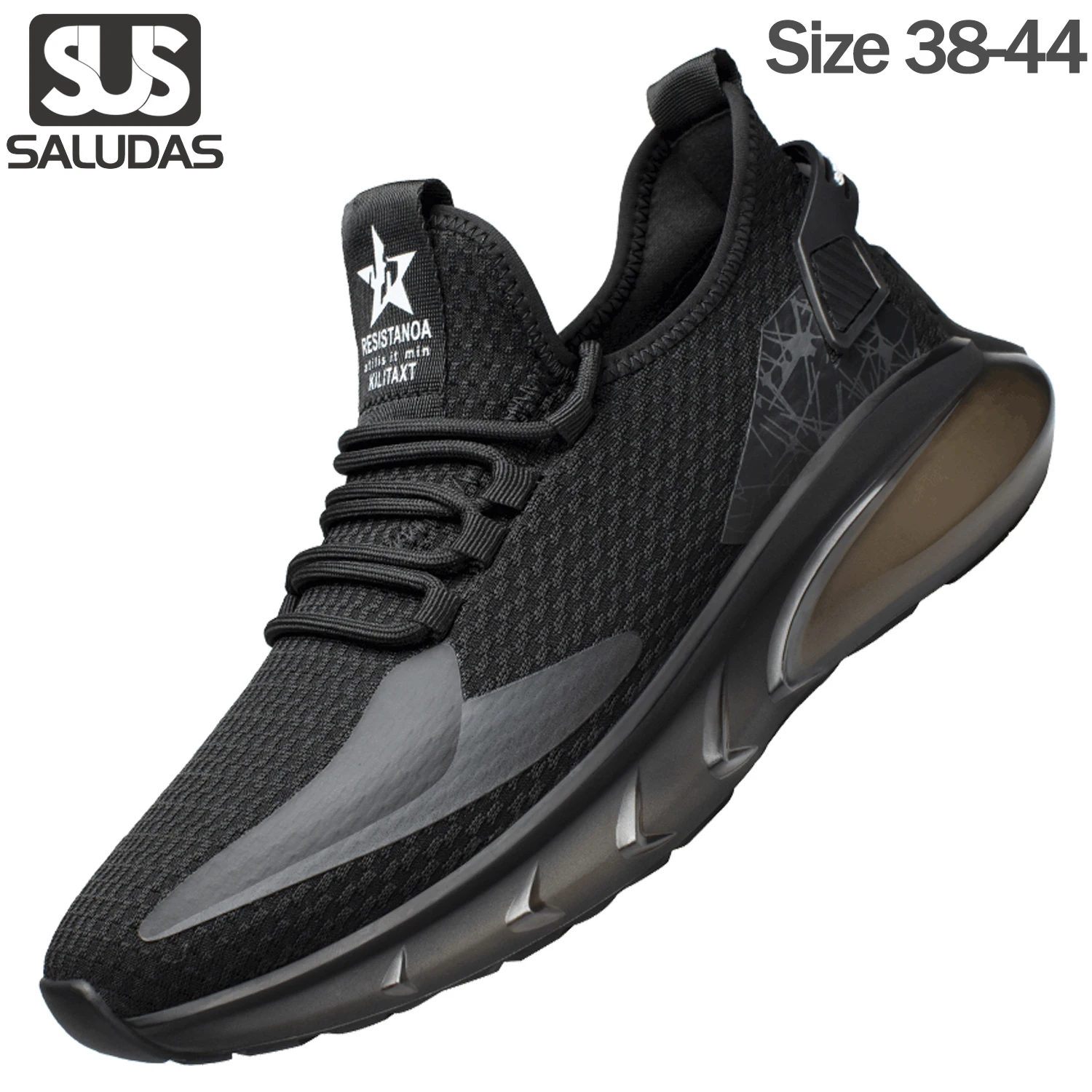

SALUDAS Original Men Running Shoes Outdoor Sport Sneakers Breathable Air Mesh Gym Elastic Knitting Vamp Sport Tennis Shoes