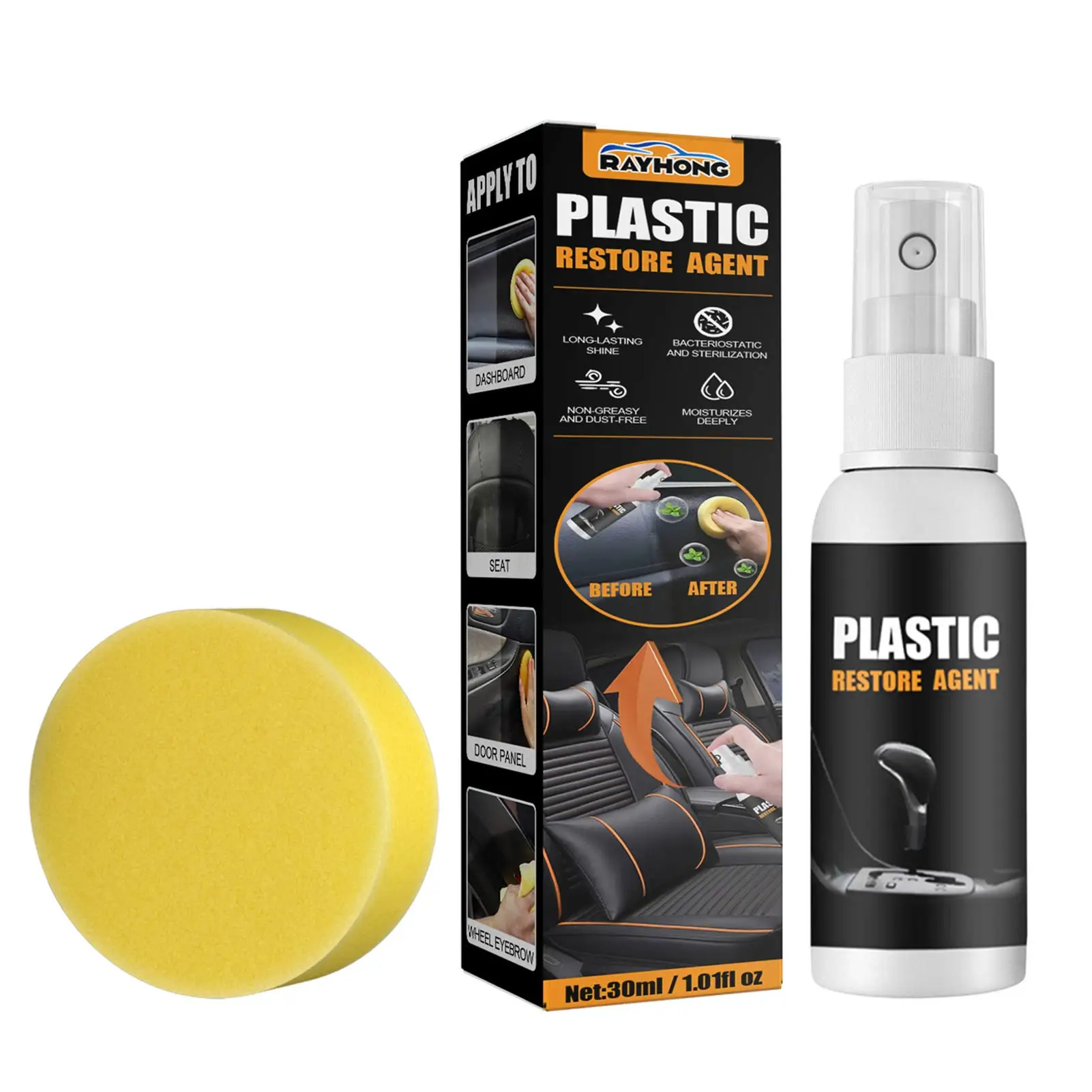 

30ml Plastics Refreshing Coating Agent Car Refurbishment Cleaning Agent Auto Leather&Plastics Refurbishment Paste Maintenance