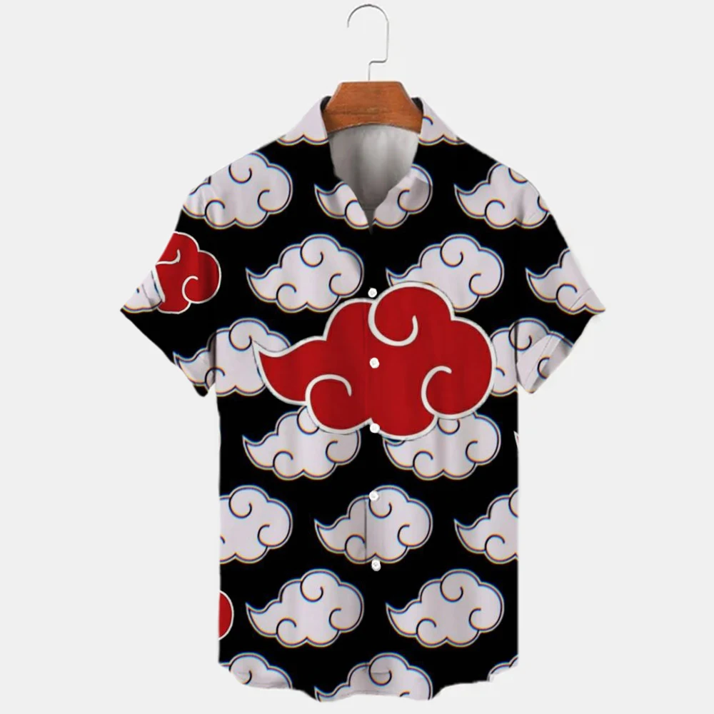 Naruto Shirt Men's Hawaiian Shirt 5xl Summer Casual 3d Print Shirt Loose Beach Top Men's Naruto Print Shirt