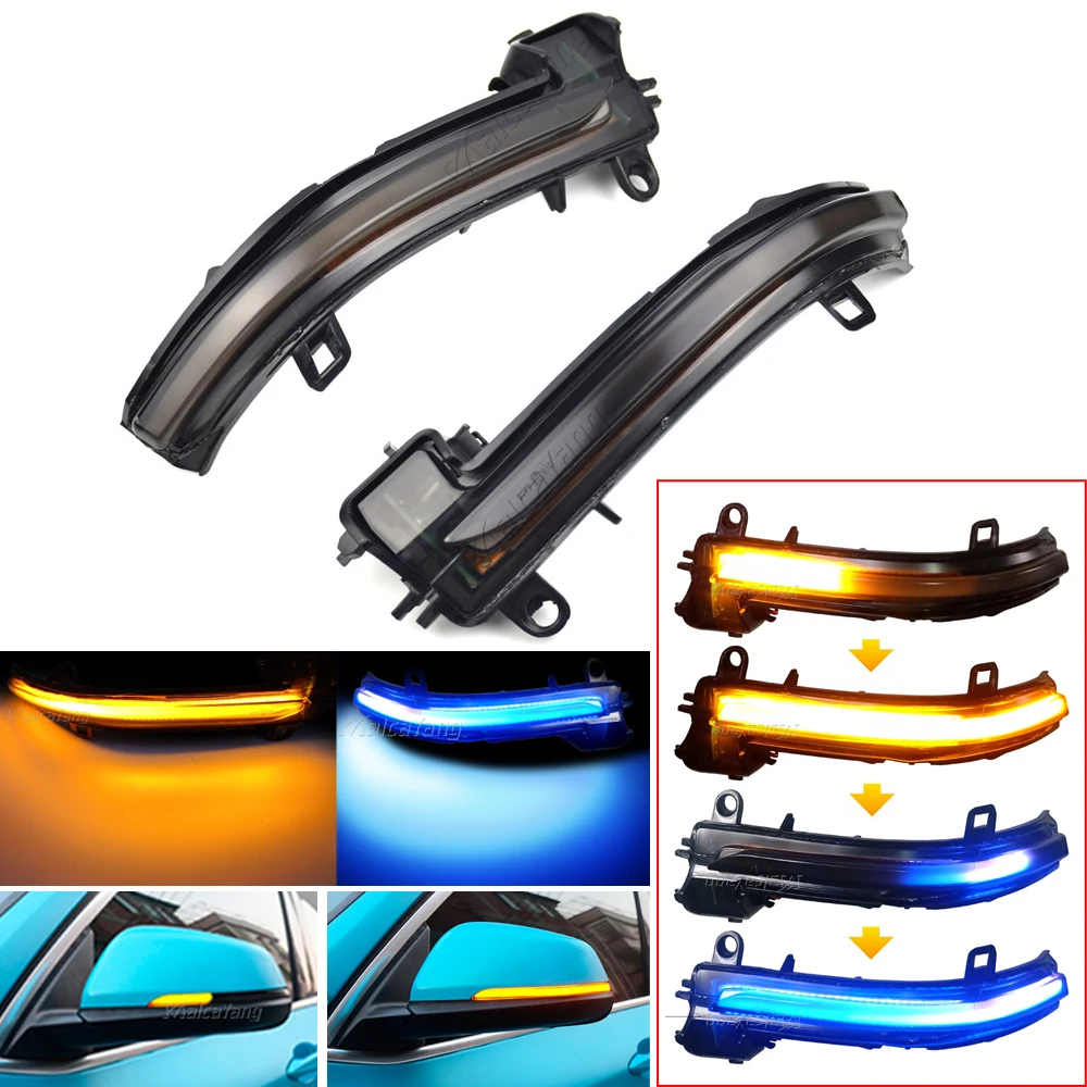 

For BMW X2 X1 F48 2016-2018 F49 1/2 Series F45 F46 F52 Dynamic Flowing Side Wing Rearview Mirror Indicator Sequential Blinker