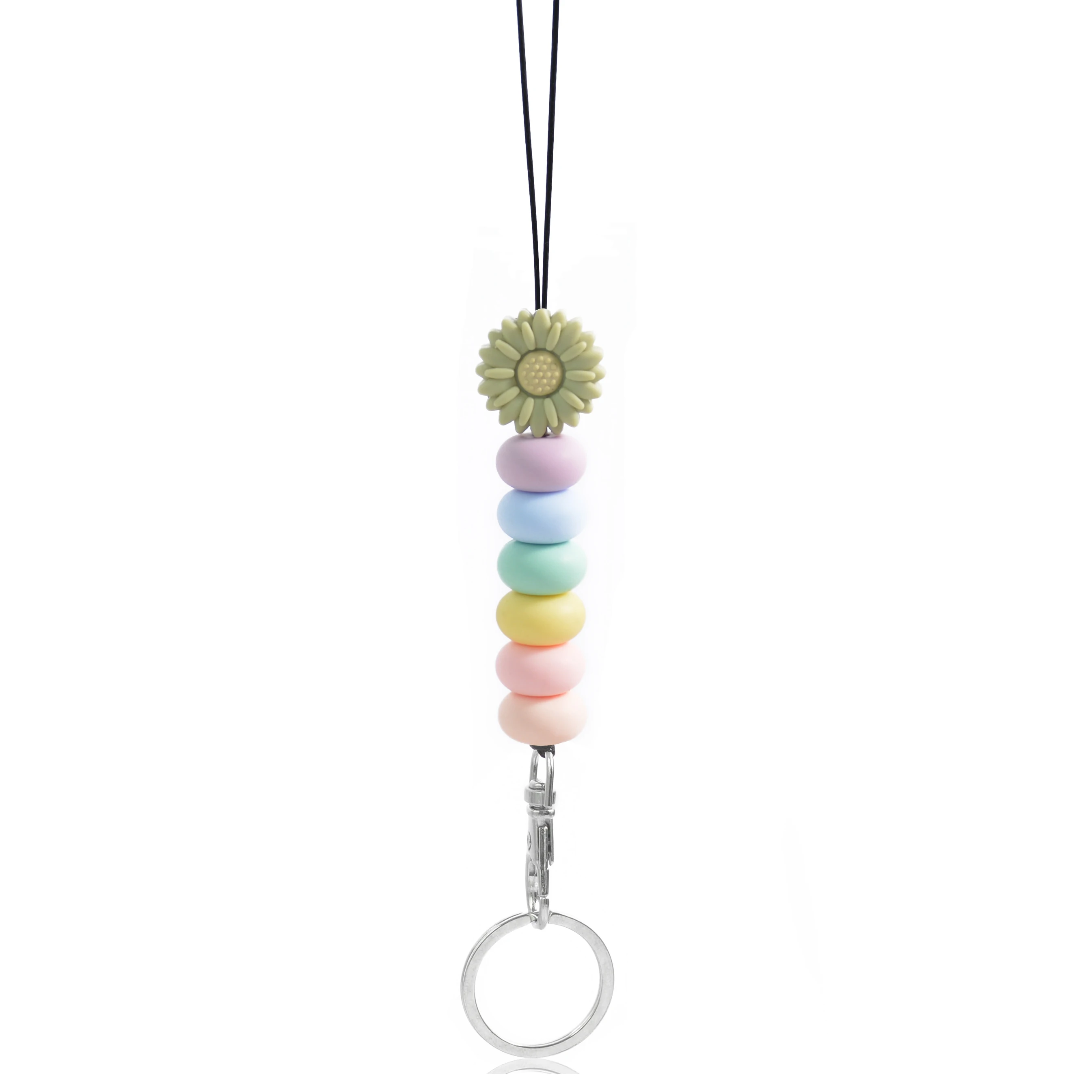 

Spring Lanyard for Id Badges Silicone Daisy Sunflower Lanyards Key Chain Pendant Holder for Women Girls Kids Charm Gift 2023