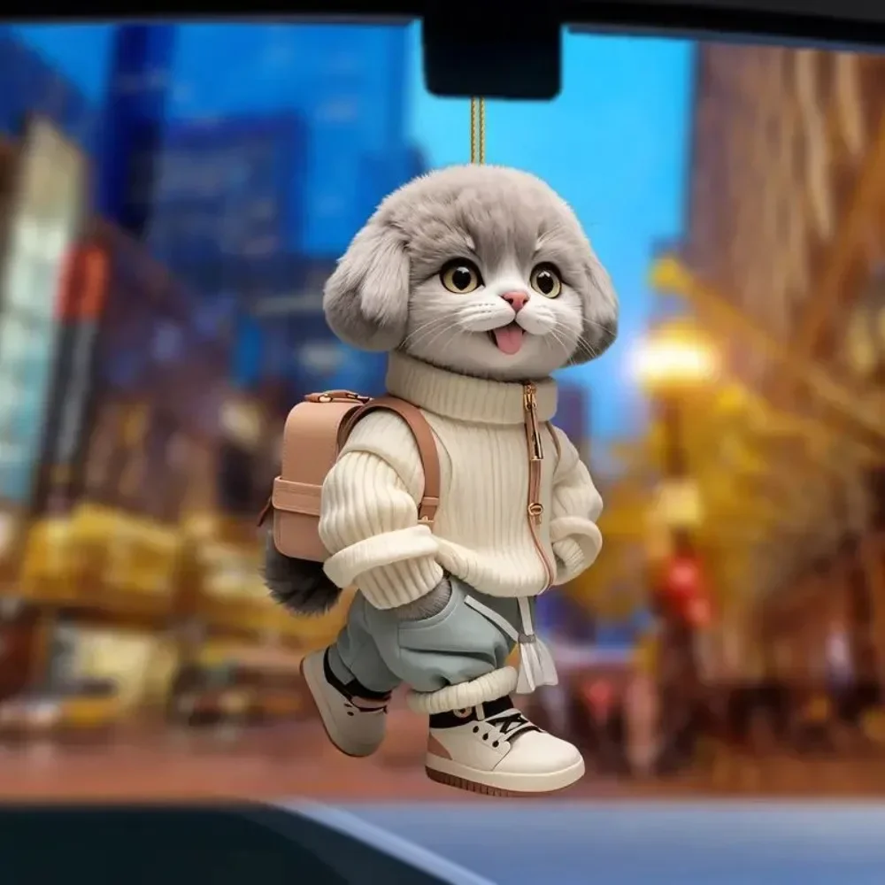 Фото Продажа милых выражений йоркширский терьер 2D плоский акриловый кулон брелок, йоркский щенок йорк собака орнамент, декор для автомобиля, кошелек №2