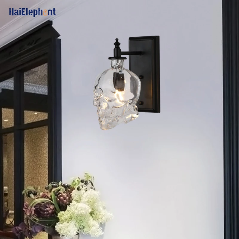 Настенные светильники в скандинавском ретро-стиле с черепом для детской комнаты