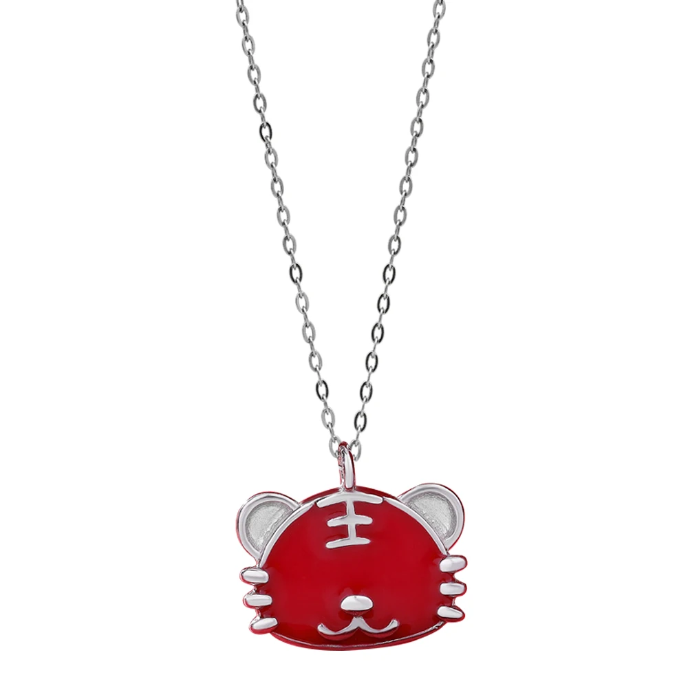 

S925 sterling silver temperament drops glaze little tiger clavicle chain personality female jewelry