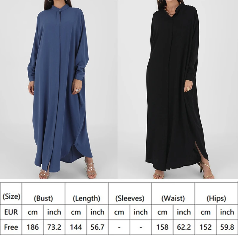 Women Muslim Dress Muslim Abaya Jilbab Kaftan Long Dress Dubai Cardigan Robe Batwing Sleeve Long Shirt Slamic Eid Dresses