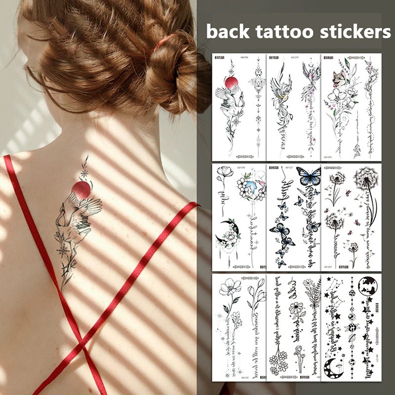 

Temporary Tattoo New Flowers Animal Painted Tattoo Sticker Back Chest Arm Sleeve Body Art Fake Makeup Tattoo Flash Tattoo Decals