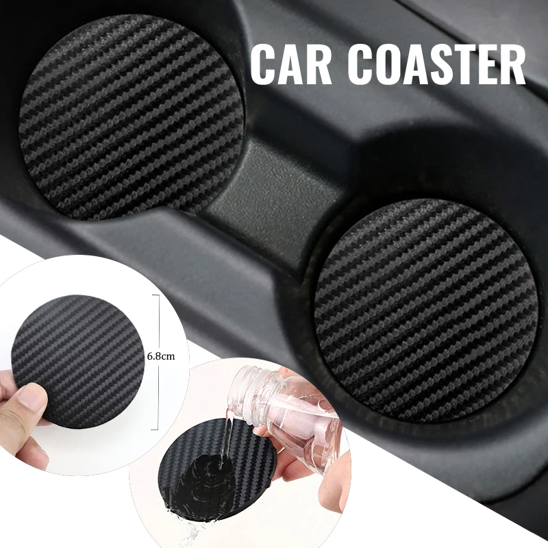 

2Pcs Car Coasters Set PU Leather Water Cup Holder Pads Interior Auto Accessories For Haval Jolion H6 H1 H2 H4 H7 M6 F5 F7 F9