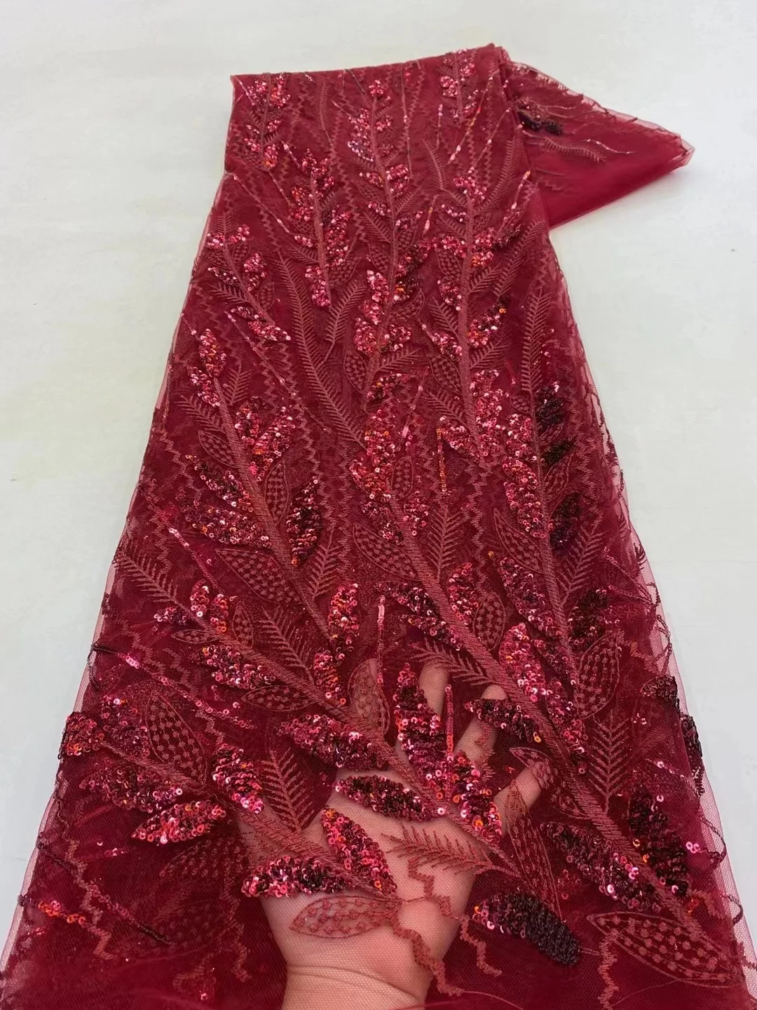 

French Lace Fabric 2022High Quality Embroidered Lace Net African Lace Fabric With Beads Lace Fabrics For Wedding Material QF0443