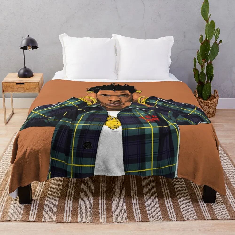 

LIL BABY 3D printed flannel throw Sherpa bedspread bedding sofa picnic fur soft blanket