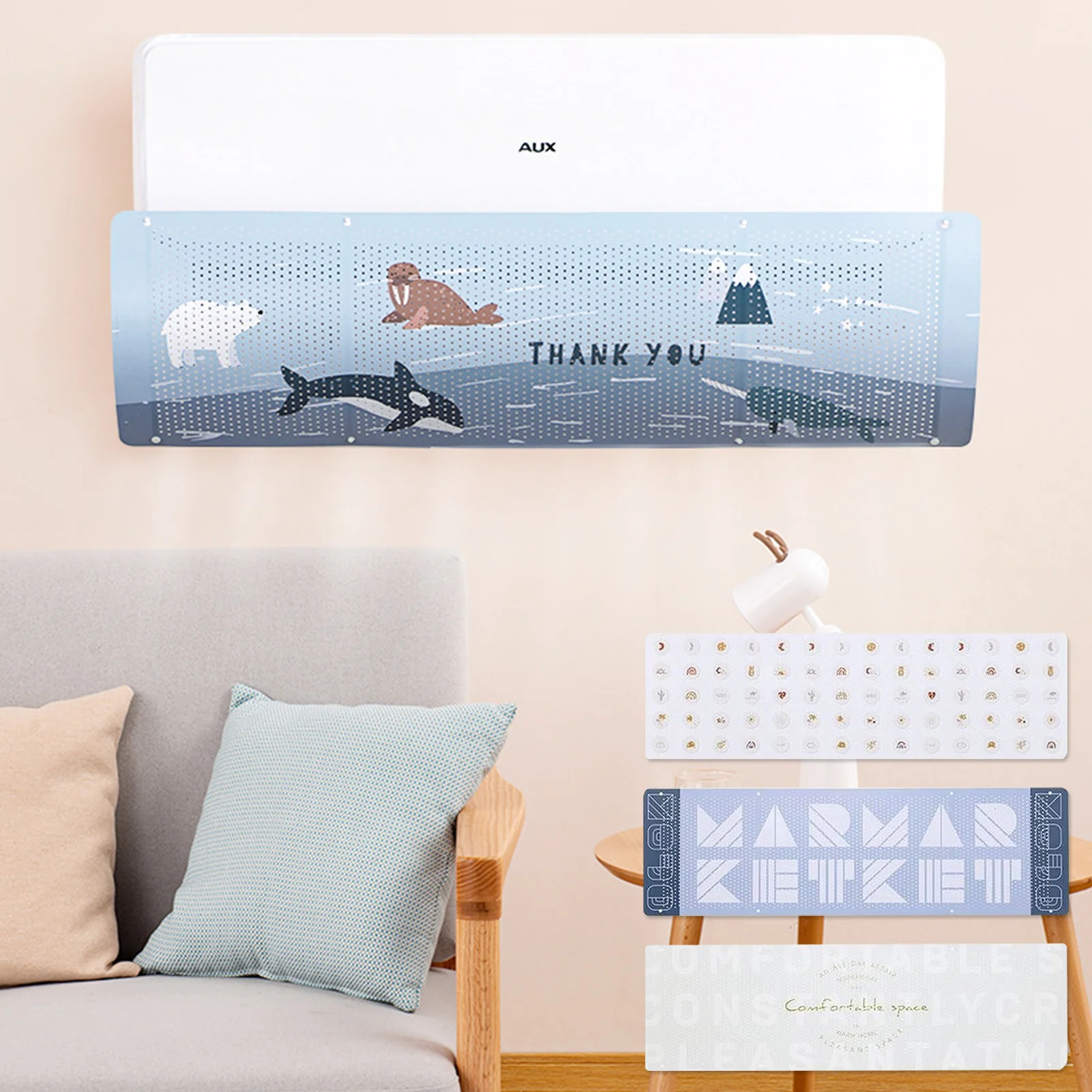 

Air Conditioner Deflector Confinement Cute Shield Wind Direction AC Deflector Outlet Anti-Direct-Blowing AC Outlet Wing Shield