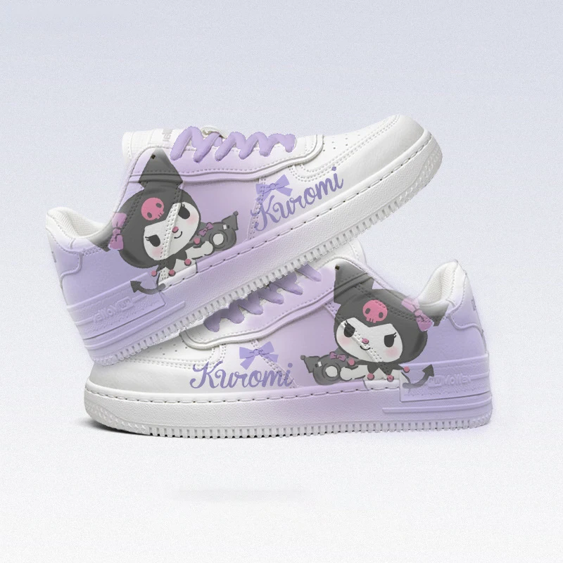 

Hello Kitty Kuromi Carton Snakes Kawaii Sanrio Cinnamorroll My Melody College Versatile White Shoes Women Low-Top Cricket Shoes
