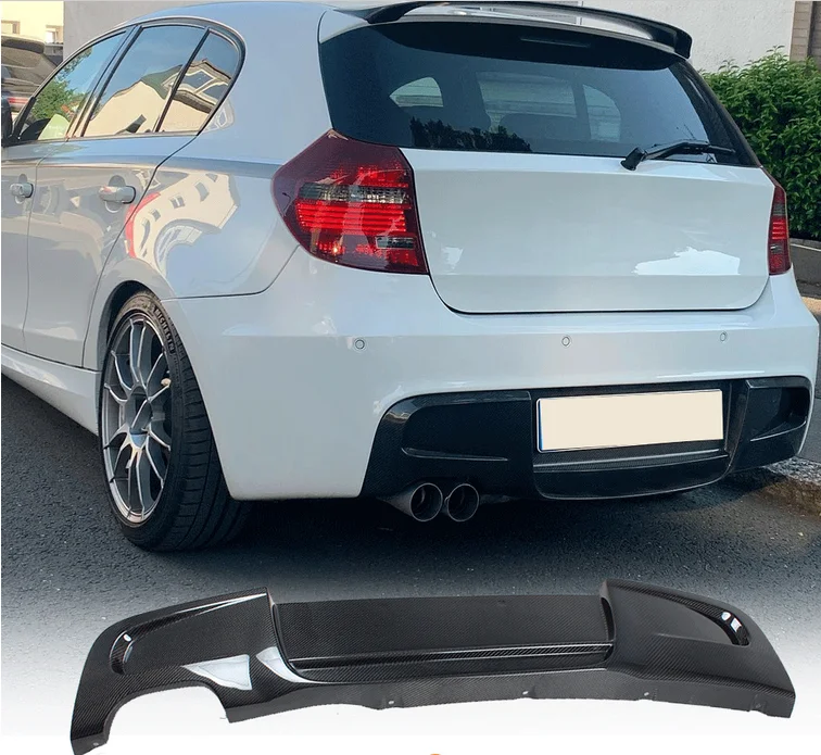Фото Для BMW E87 Mtech M Package: задний диффузор-спойлер из карбона (2007-2010) №2